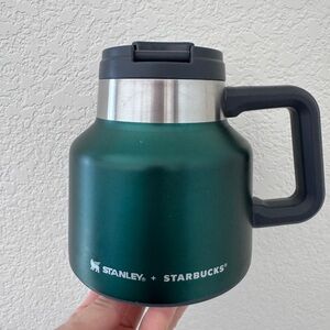 Stanley Dark Green and Silver Travel Mug